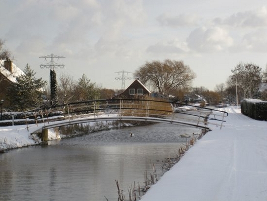 Harnaschpolder Harnaschwetering sneeuw brug
